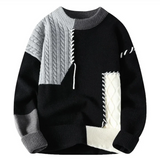 Marcius - modischer herrenpullover im comfort-stil – Schwarz