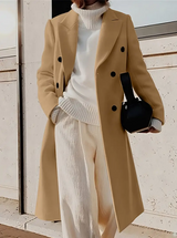 Selena – zweireihige jacke mit kapuze – Khaki