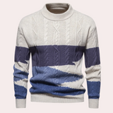 Ladislau – gestrickter herrenpullover mit kontrastmuster – Blau