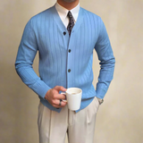 Basilio - raffinierte herrenweste mit streifendesign – Blau