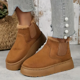 Mieke - bequeme winter-plateaustiefel für frauen – Hellbraun