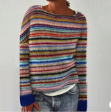 Gestreifter strickpullover – Regenbogen