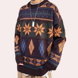 Nicusor – modischer oversized gestrickter herrenpullover – Khaki