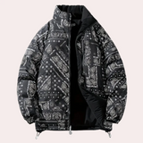 Maslen – hochgeschlossene winterjacke für herren – Schwarz