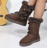 Remy - klassische schneestiefel mit fellfutter in der mitte der röhre rose & remy – Braun