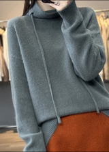 Sinaya - bequemer warmer damenpullover – Dunkelblau
