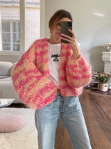 Maurey - übergroße strickjacke – Rosa