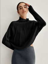 Lana | kuscheliger rollkragenpullover für frauen – Schwarz