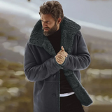 Warmer mantel mit pelzkragen - gerwin – Grau