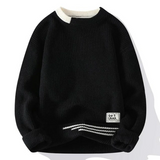Weicher strickpullover für herren – Schwarz