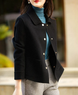 Zidena | schlichte wolljacke – Schwarz