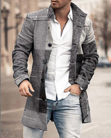 Warme herren-winterjacke mit kapuze – Grau