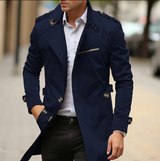 Eleganter frühlings-trenchcoat für männer - justus – Marineblau