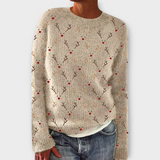 Simone winterlicher damenstrickpullover - wärme und stil für die kalte jahreszeit – Beige