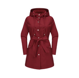 Morgana - wasserdichter, zeitloser trenchcoat für damen – Burgund
