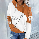 Cornelia | verspielter damen-hoodie mit hundeprint – Orange