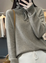Sinaya - bequemer warmer damenpullover – Dunkelgrau
