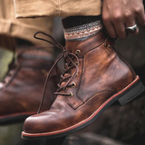 Orthopädische lederschuhe für bequeme herrenstiefel – Braun