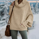 Rosy | eleganter schildpatt-pullover mit kragen – Aprikose (fast ausverkauft)
