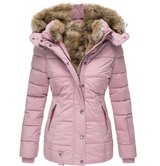 Lavinia - stilvoller, gepolsterter, schützender damen-wintermantel – Rosa