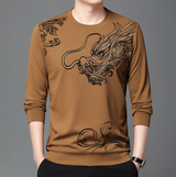 Mihnea – bequemes herren-sweatshirt mit rundhalsausschnitt – Braun