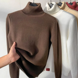 Isabella – eleganter rollkragenpullover für damen – Braun