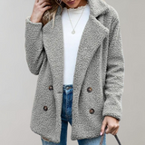 Lanaia – warme und flauschige damenjacke – Hellgrau