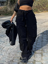 Maxi - modische lockere damenhosen – Schwarz