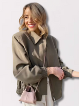 Scarlett – warm wattierte damenjacke mit kapuze – Grün