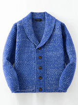 Retro-strickpullover für herren mit charm-detail – Blau