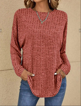 Audrey - lässiger pullover mit textur – Bordeaux