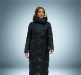 Exklusiver parka mit knopfverschluss – Dunkelrot mit Weiß