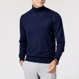 Deep Knife - eleganterer rollkragenpullover für herren - klassischerer rippenpullover – Dunkelblau