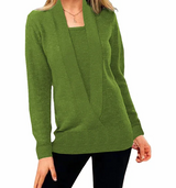 Aniek | einzigartiger strickpullover mit v-ausschnitt – Grün