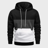 Farbblock-kapuzenpullover für männer – Schwarz
