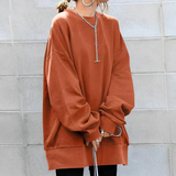 Oversized-pullover - weiter, langärmeliger damenpullover mit lockerer passform – Orange