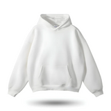 Komfort-kapuzenpulli mit unterschrift – Weiß