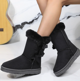 Remy - klassische schneestiefel mit fellfutter in der mitte der röhre rose & remy – Schwarz