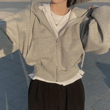 Jona | damen-winterpullover mit reißverschluss – lässiger, übergroßer stil – Hellgrau
