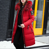 Fuzede – langer damen-wintermantel – Rot
