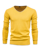 Slim-Fit-Pullover aus Sterlingsilber mit V-Ausschnitt – Gelb