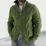 Hochwertige gestrickte herren-strickjacke – elegant und warm – Grün