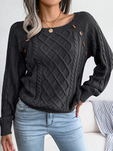 Ursa - sexy und modischer strickpullover für damen – Schwarz