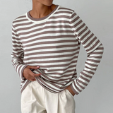 Gestreiftes langarmshirt von nachsommer – Braun