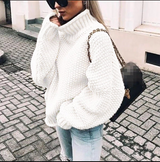 Dicker Brooke-Pullover für Damen – Weiß