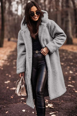 Damen Winter Kapuze Weich Langer Mantel | Warme – Hell Grau