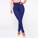 Jeggings Damen Slim Fit | Hoher Bund Knöchellang – Blau