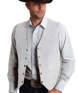 Herren Trachtenhemd | Geknöpftes Vest – Weiß