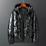 Herren Winter Daunen Jacke | mit Kapuze – Schwarz
