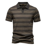 Theo | Klassisches gestreiftes Poloshirt – Grün
